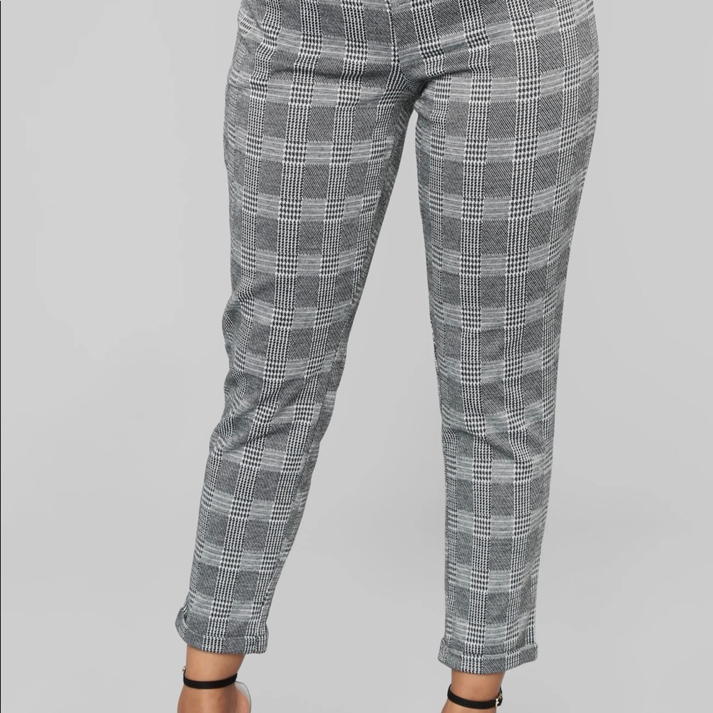 Fashion Nova Grey Plaid Business Pants